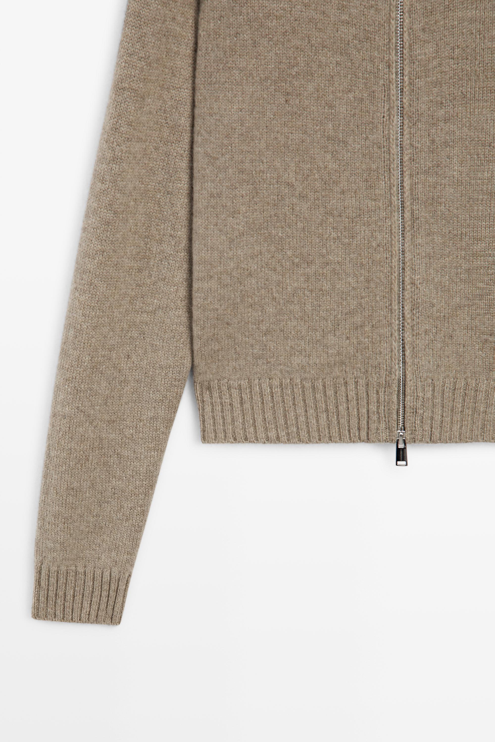 100% cashmere zip knit cardigan